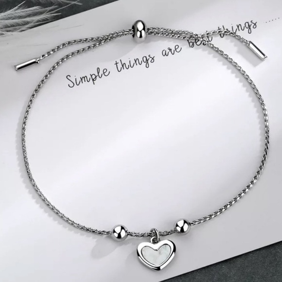 HEART 925 STERLING SILVER LOVE BRACELET, NICE BRACELET, CUTE BRACELET - Picture 1 of 3